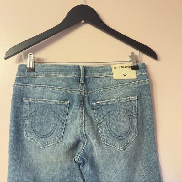 True Religion Starr Cropped Straight Pants Blue Women Size 25 - Picture 8 of 10